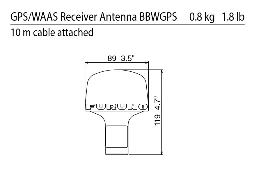 Furuno BBWGPS Combination GPS/WAAS Receiver/Antenna