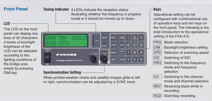 Furuno FAX410/AC Price 10" Thermal Paper Weather Fax Receiver, 110vac