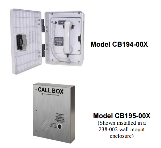 Gai-Tronics CB195-00X Series Call Boxes