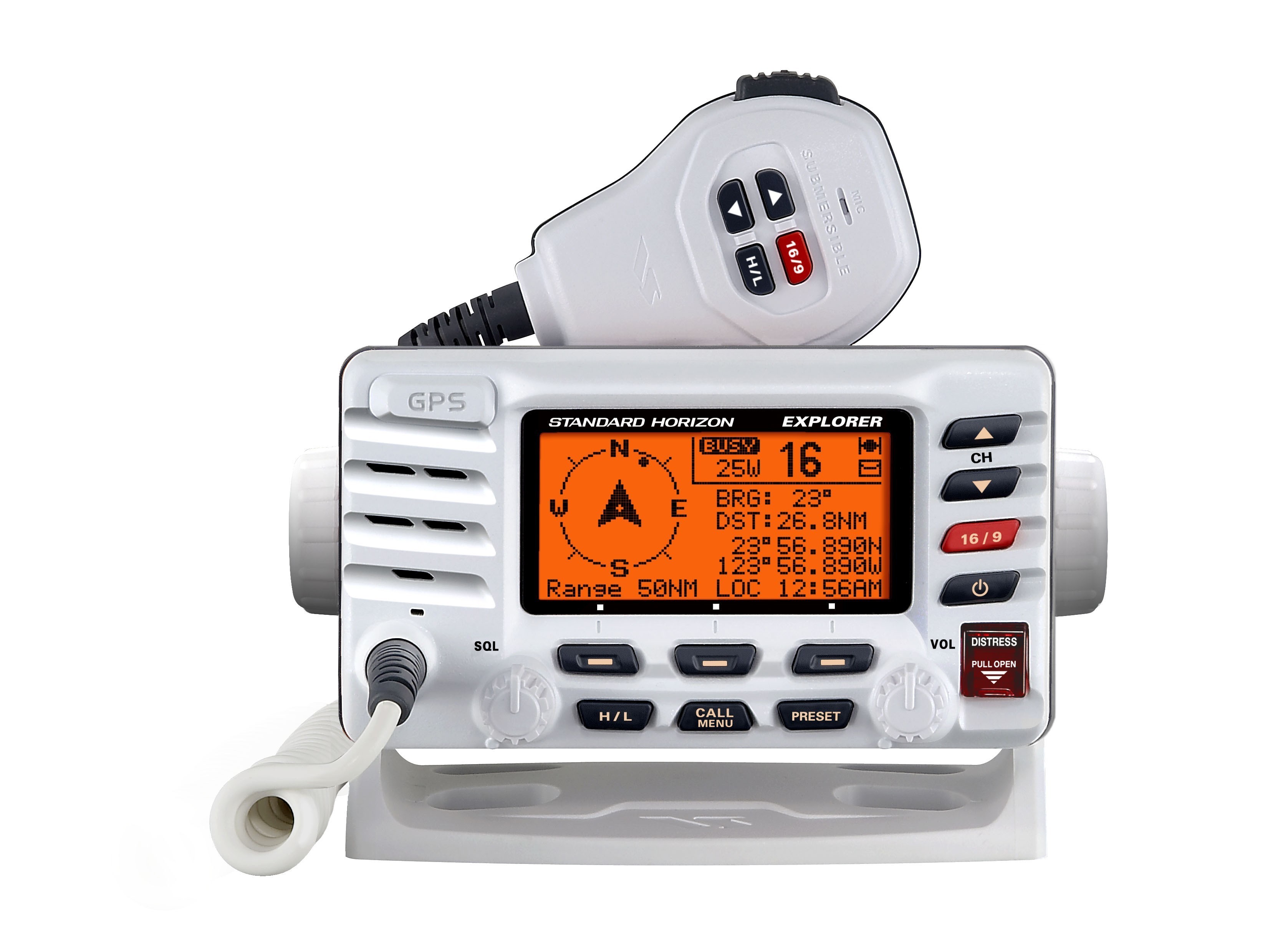 Standard Horizon GX1700W Explorer GPS VHF Radio, DSC, Scan - White